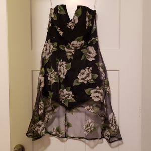 Akira black label flora print romper with train